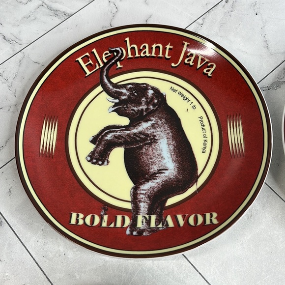 NWT Tiger Brand BIA Cordon Blue 4 Plates Coffee Bean Tiger Dessert 6.5" in box - Picture 6 of 7